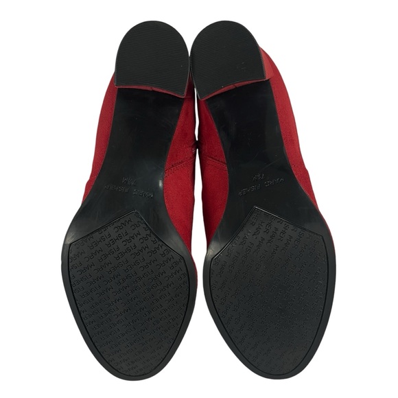 Marc Fisher Red Suede Block Heel Boots Womens Size 7.5 - Picture 11 of 14